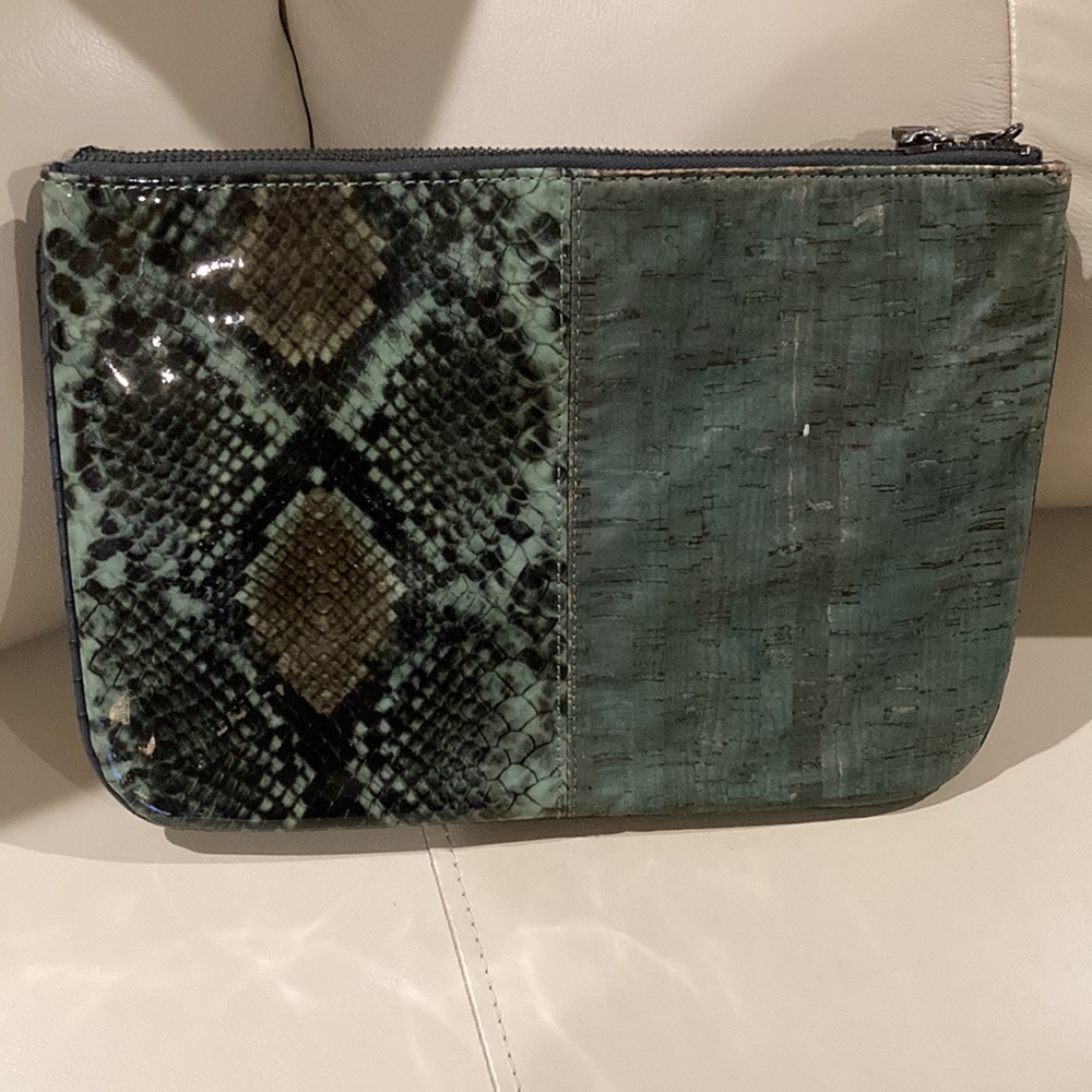 French Connection Distressed Python Print Clutch - image 1